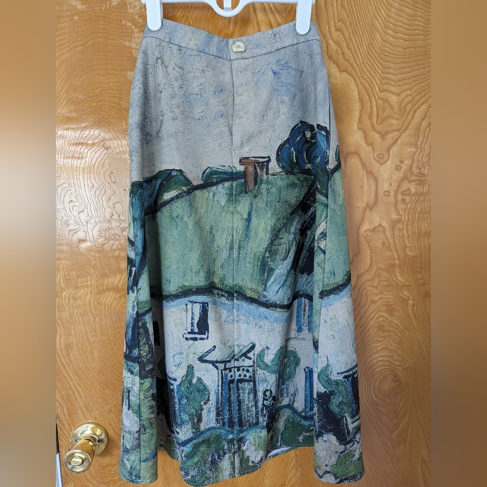 Artistic Green and Blue Skirt